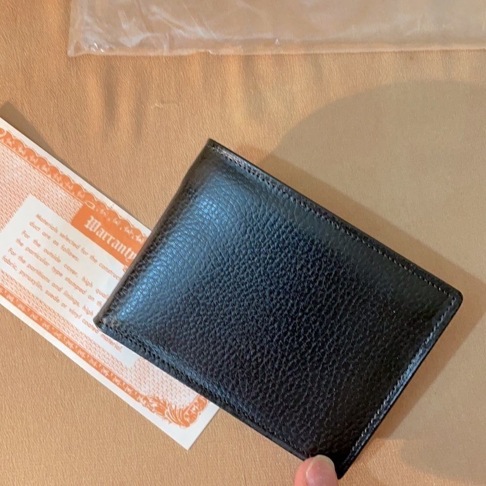 Vintage 60s Water Buffalo black Leather Wallet NIB